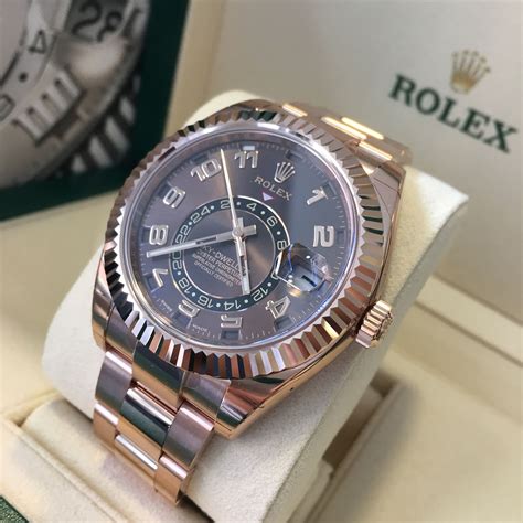 rolex rose gold chronometer black rubber|rolex sky dweller chocolate watch.